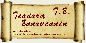 Teodora Banovčanin vizit kartica